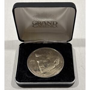 Grand Casino Remembers Elvis Presley 1977-2002 EP25 2.5” Silver Toned Coin NIB